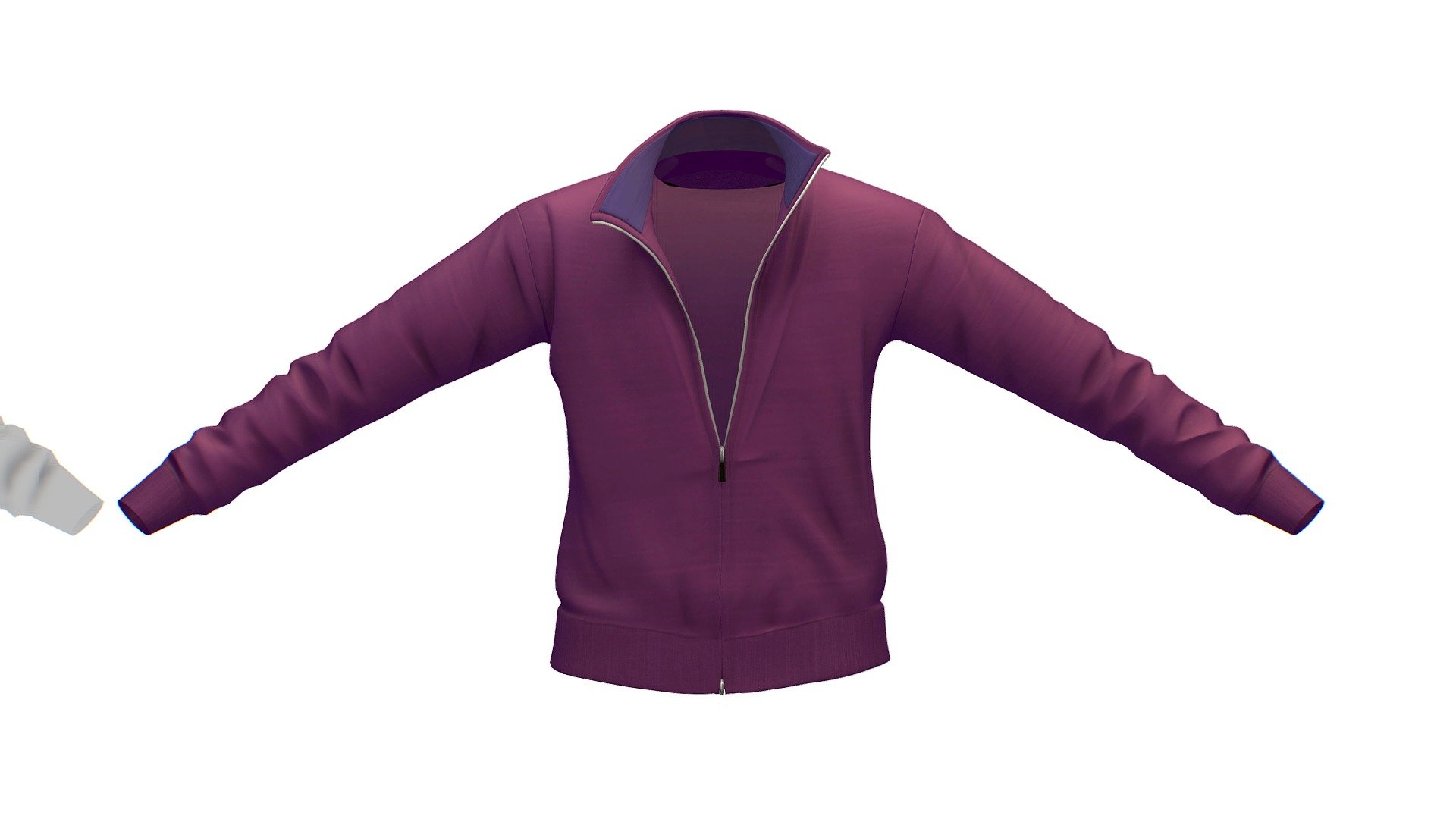 Cartoon High Poly Subdivision Purple Jacket 3d model