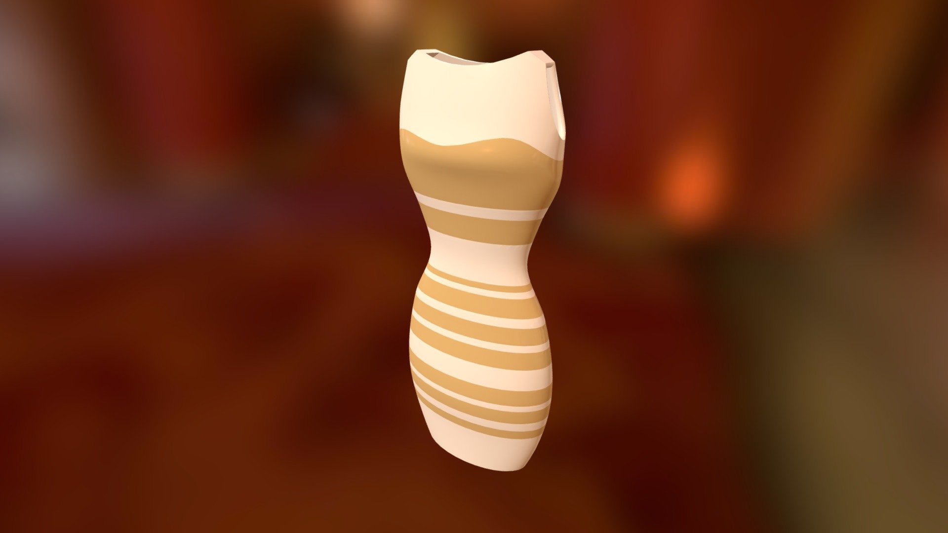 THE DRESS — WHITE AND GOLD 3d model