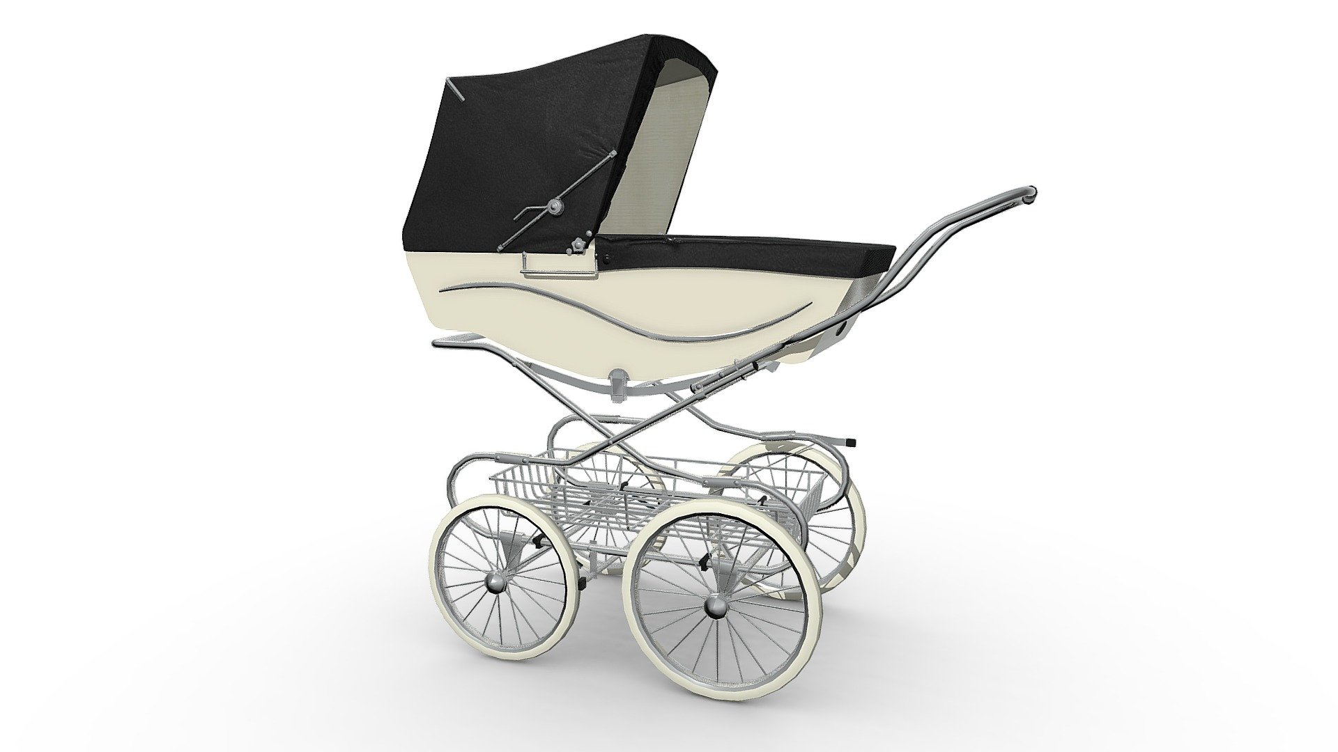 Silver Cross Kensington Retro Baby Pram 3d model