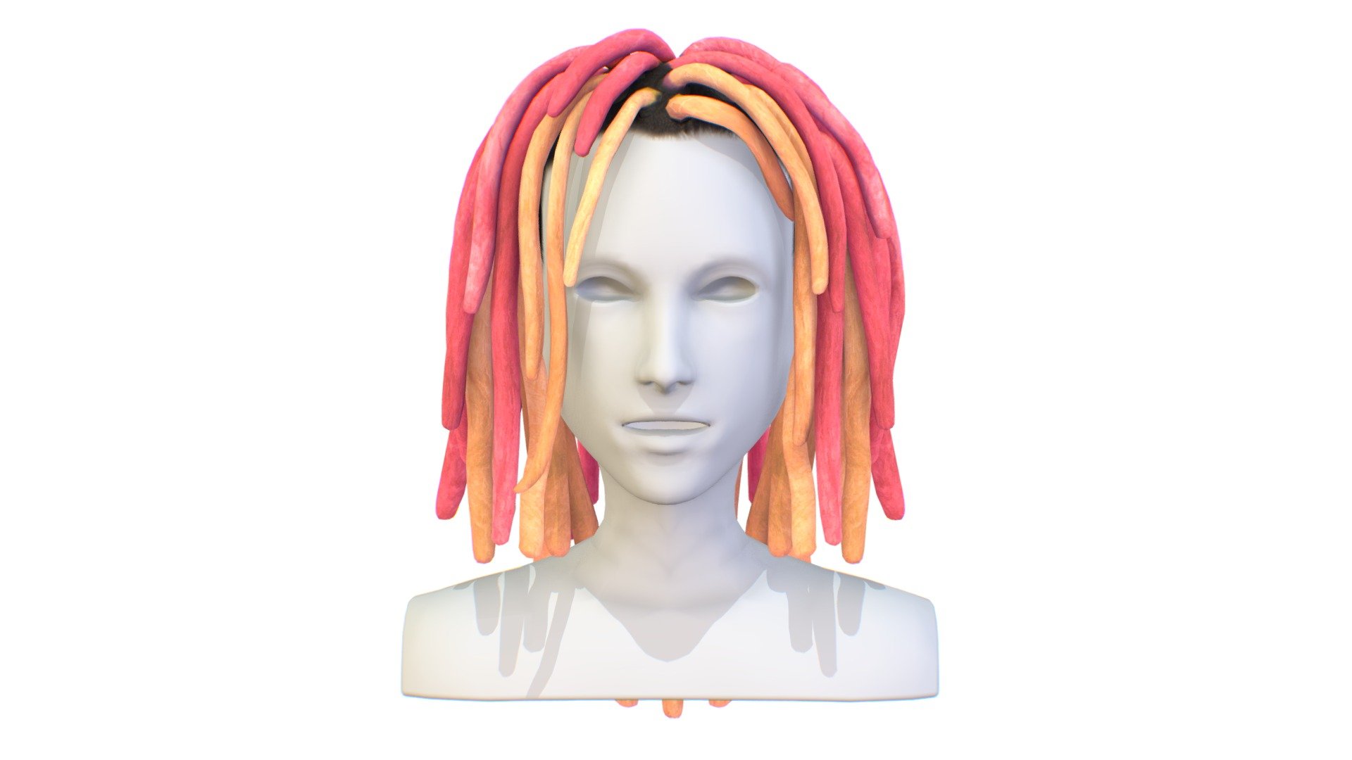 Hairstyle Dreadlocks Multicolor 3d model