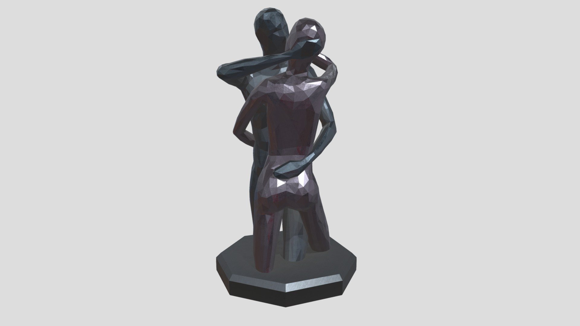 French geometric design marble lovers statue 3d model