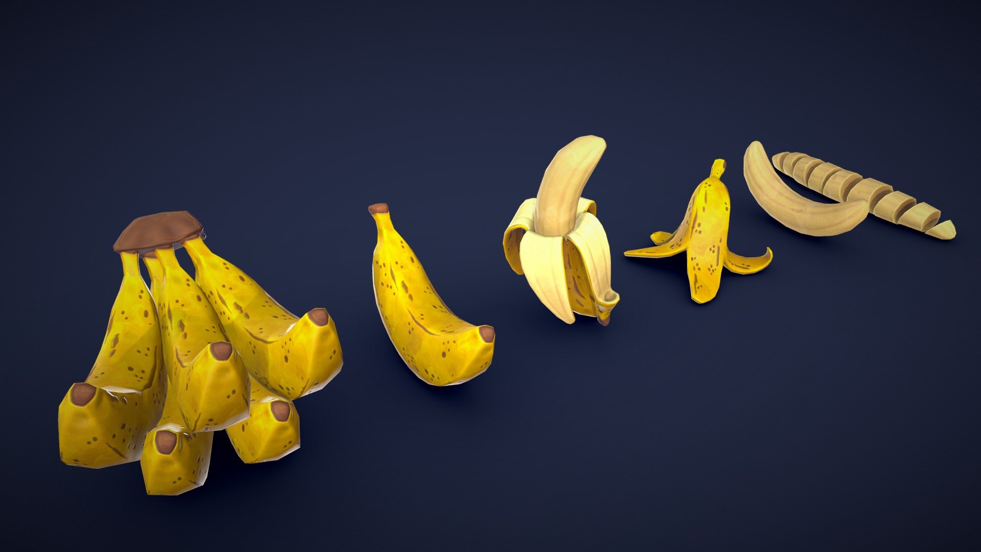 Stylized Banana Ripe 3d model