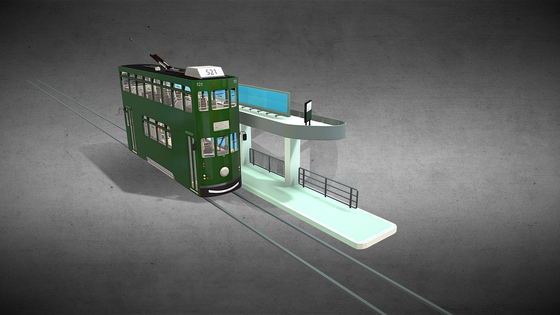 Hong Kong Tram 3d model