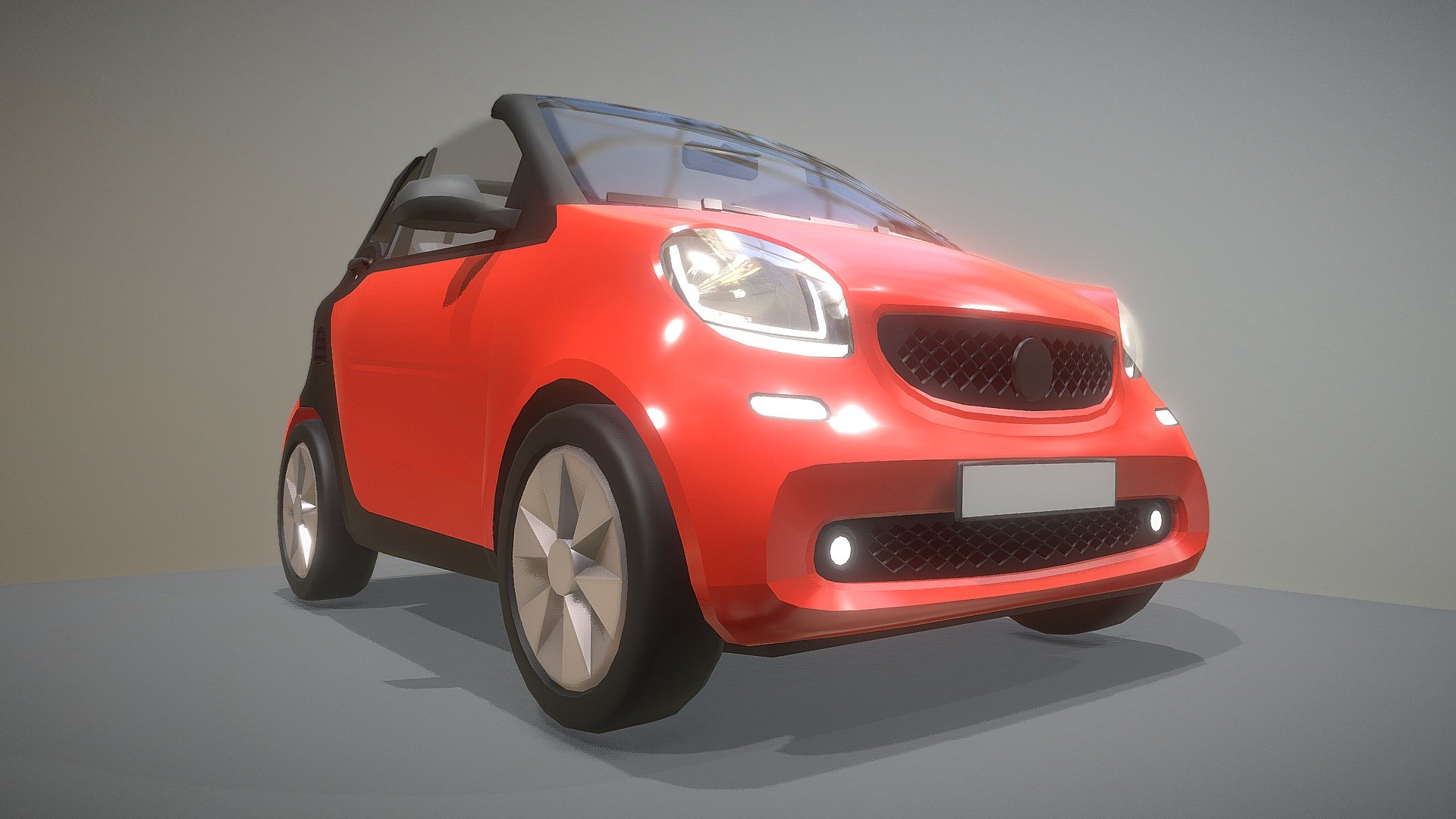 PKW Kleinstwagen Cabrio Rot 3d model