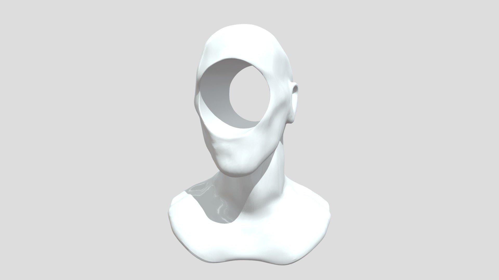 Modern art plaster hollow human head ornament 3d model