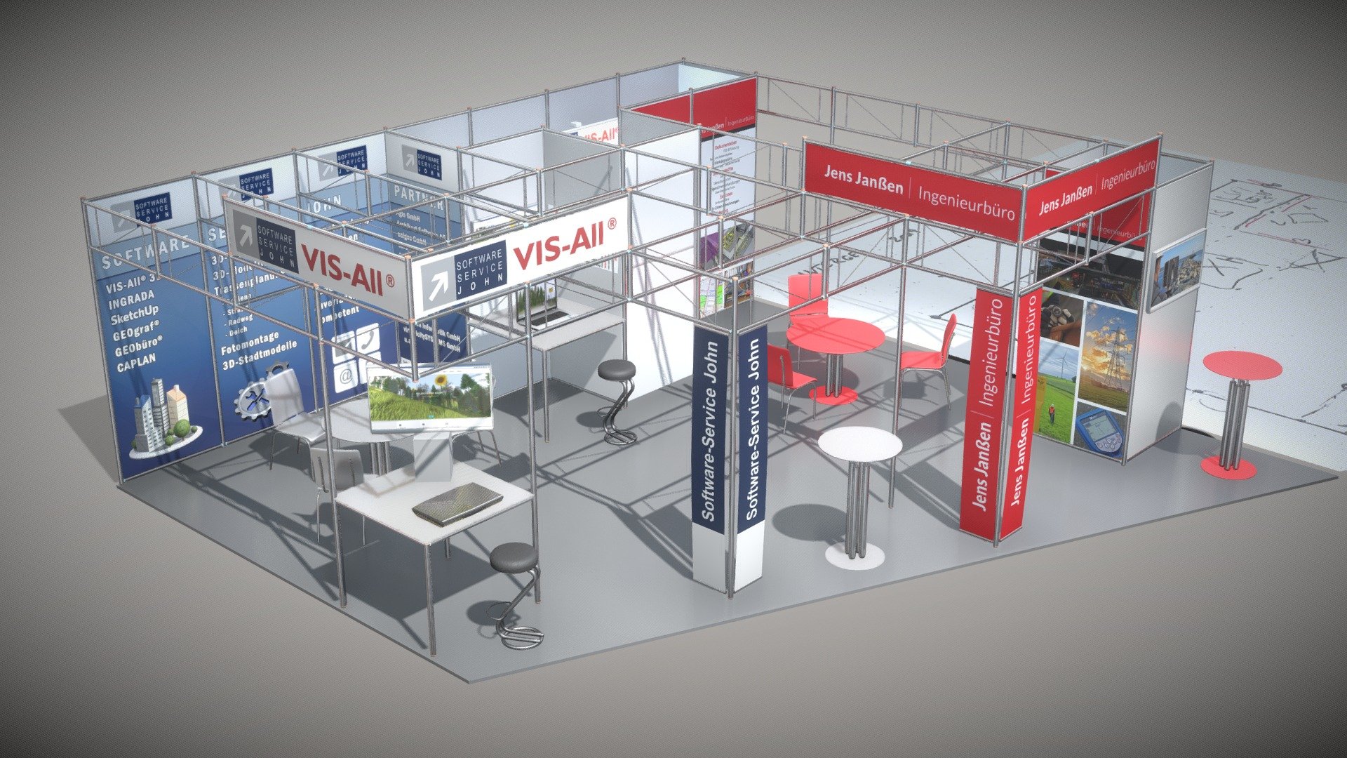 InterGEO 2019 Messestand Software-Service John 3d model