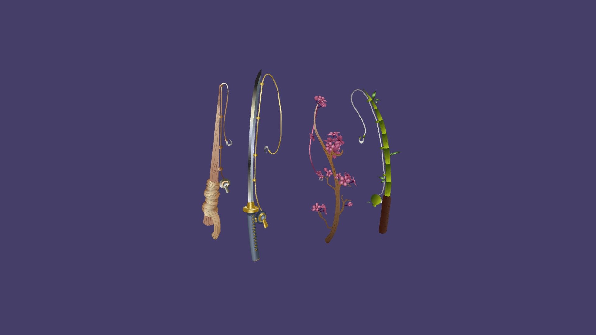 Maruchanland Fishing Rods 3d model