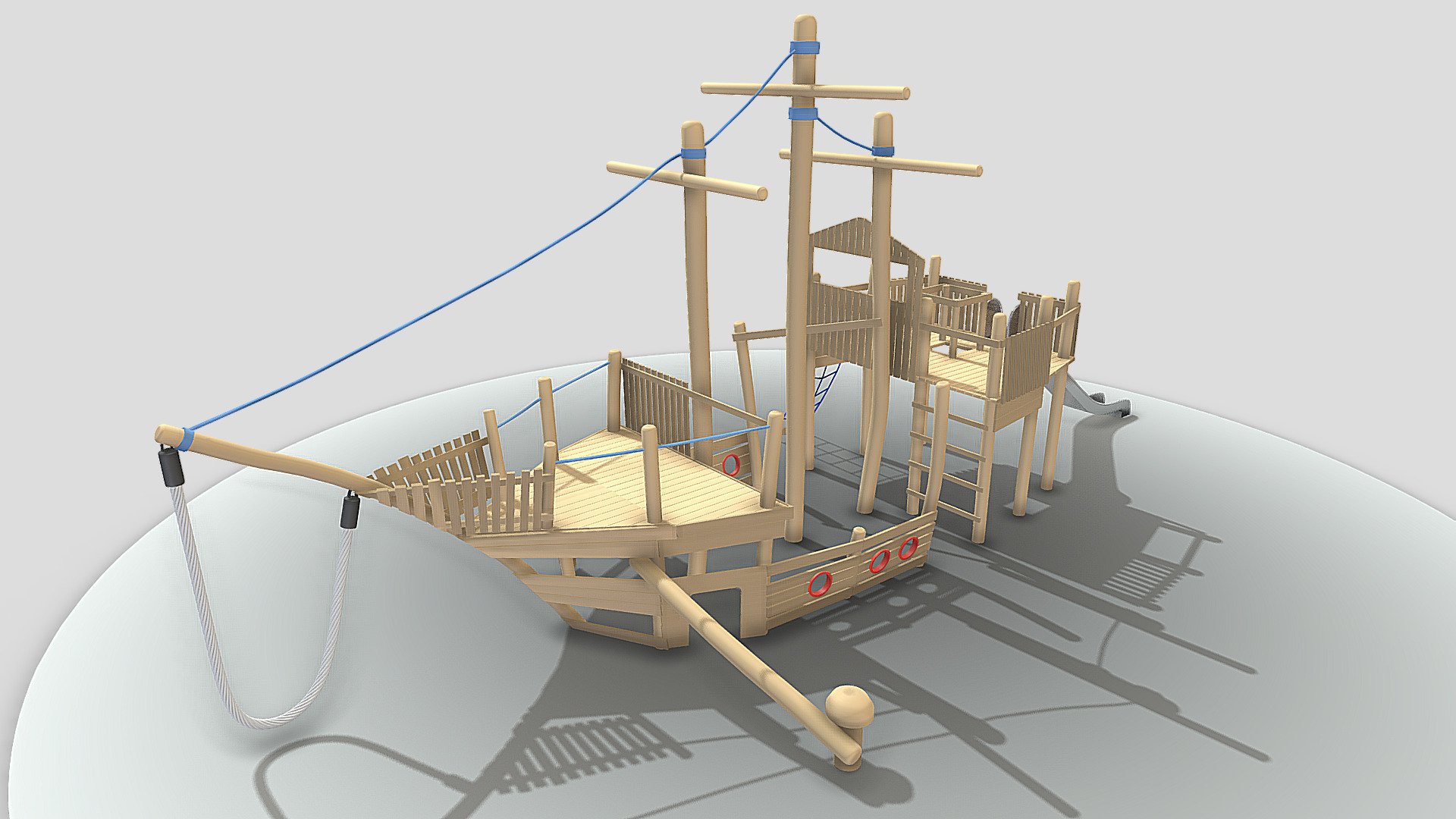 Playground Wood Ship (wip-4) 3d model