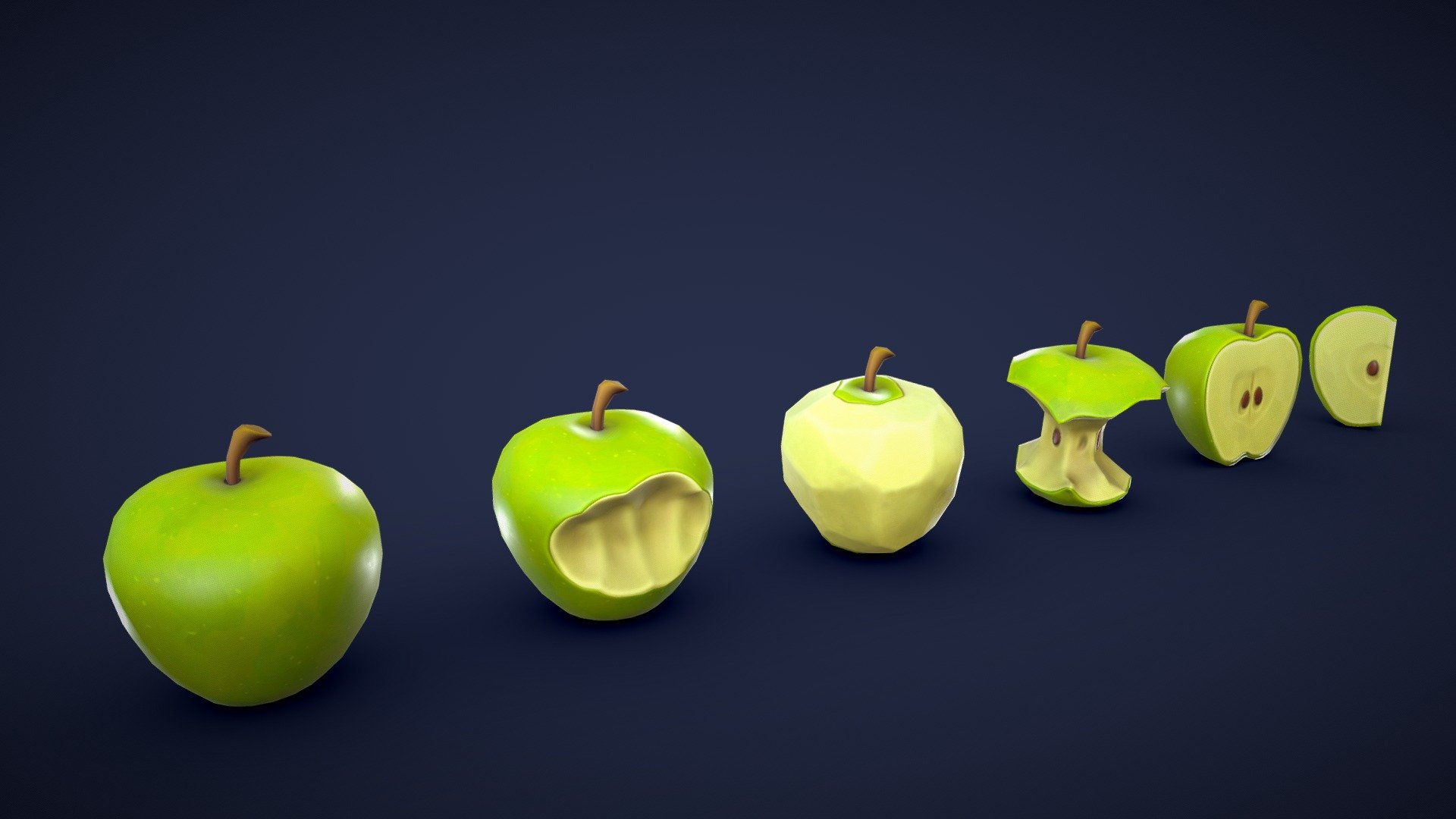 Stylized Apple Green 3d model