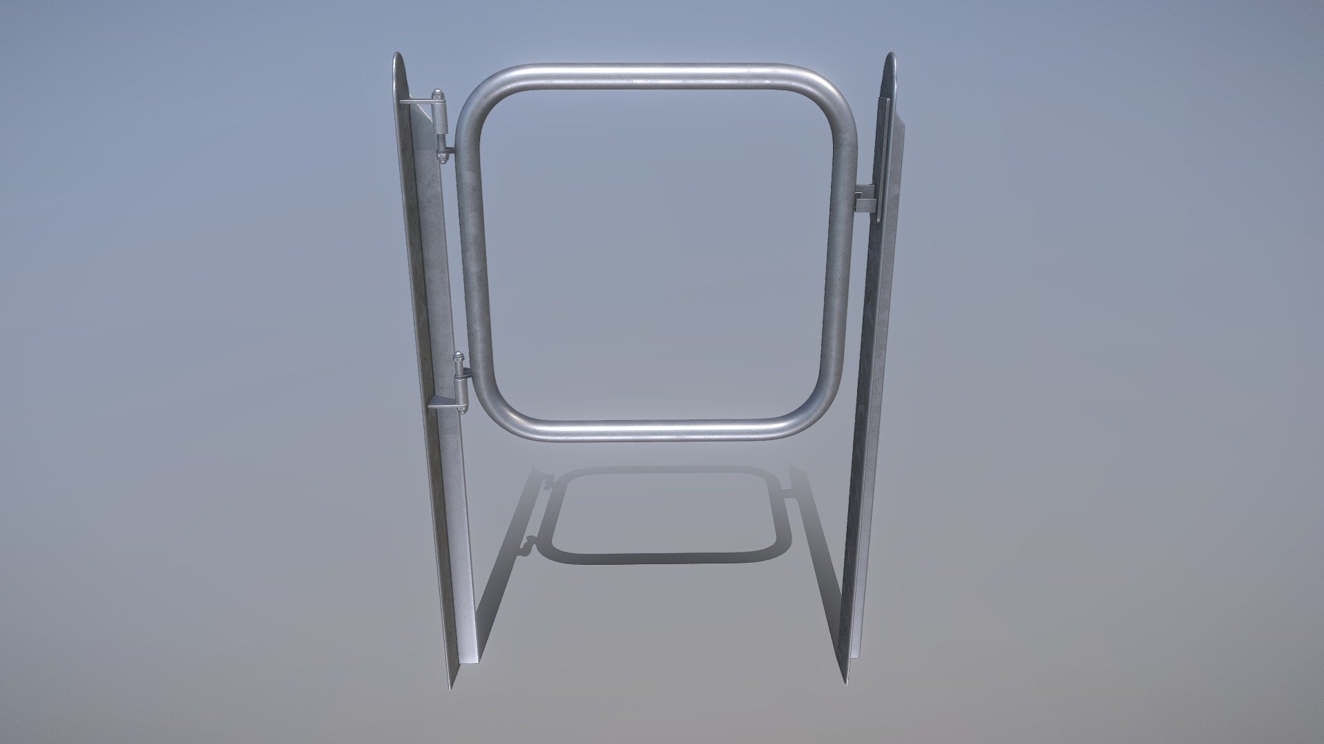 Small Steel Railing Door (High-Poly) 3d model