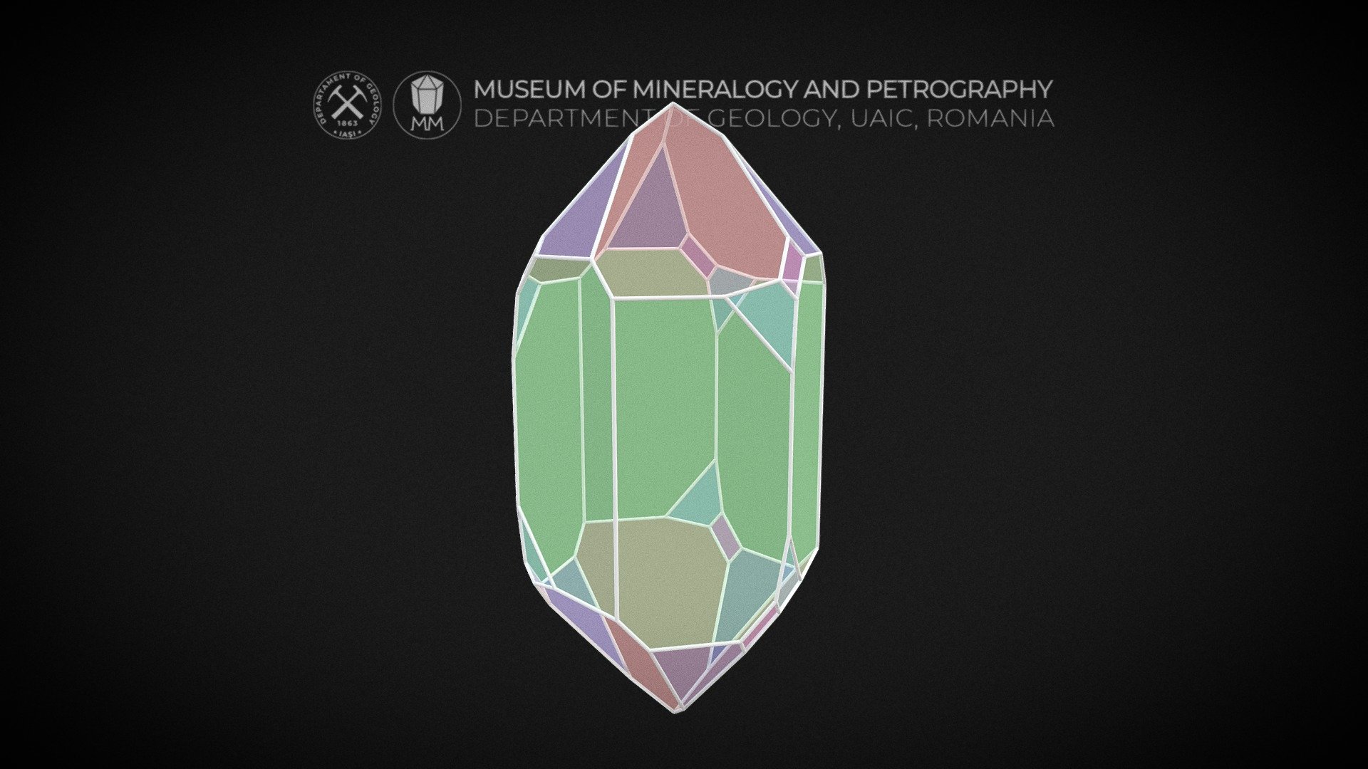 Crystallographic form of Quartz (right-handed) 3d model