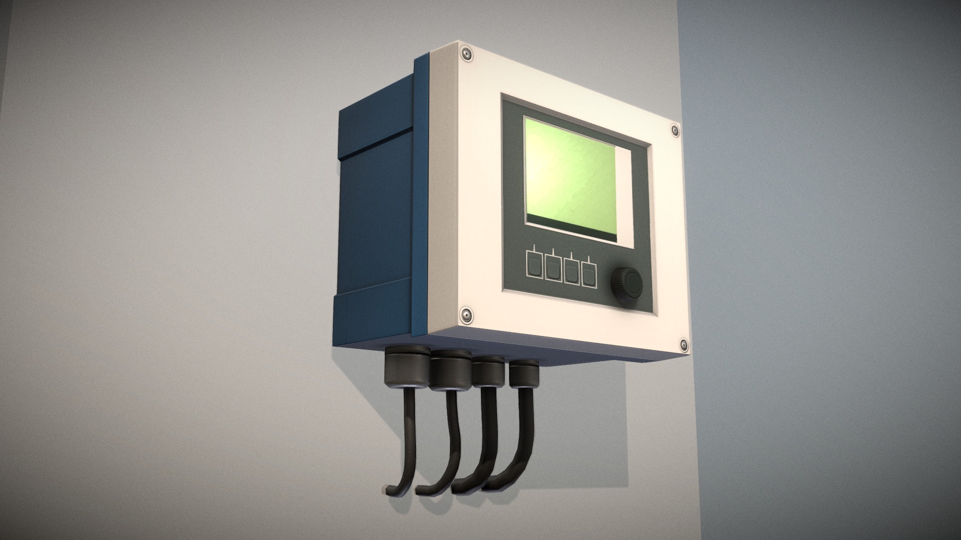 Wall Module Control Element 2 (Low-Poly) 3d model