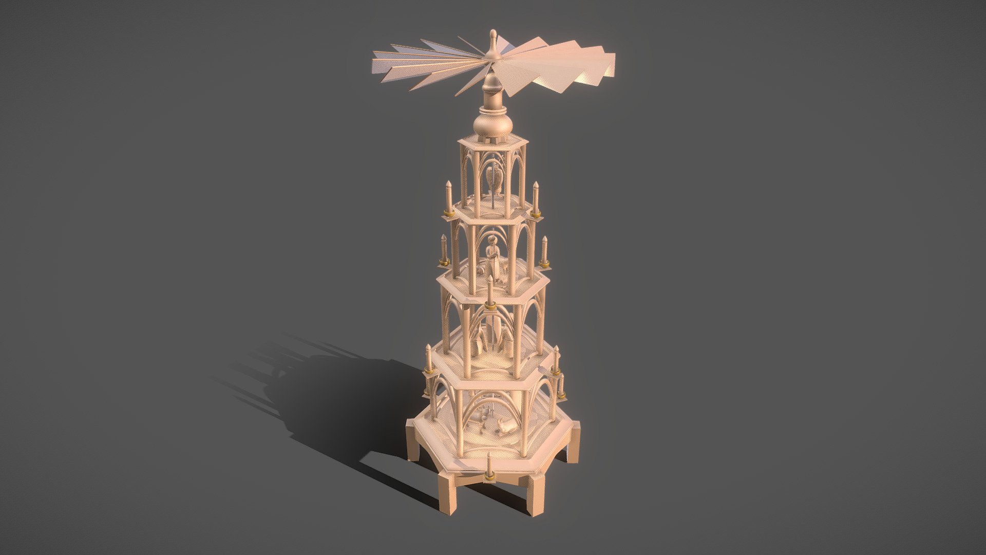 Christmas Wood Pyramid (Wip-6) 3d model