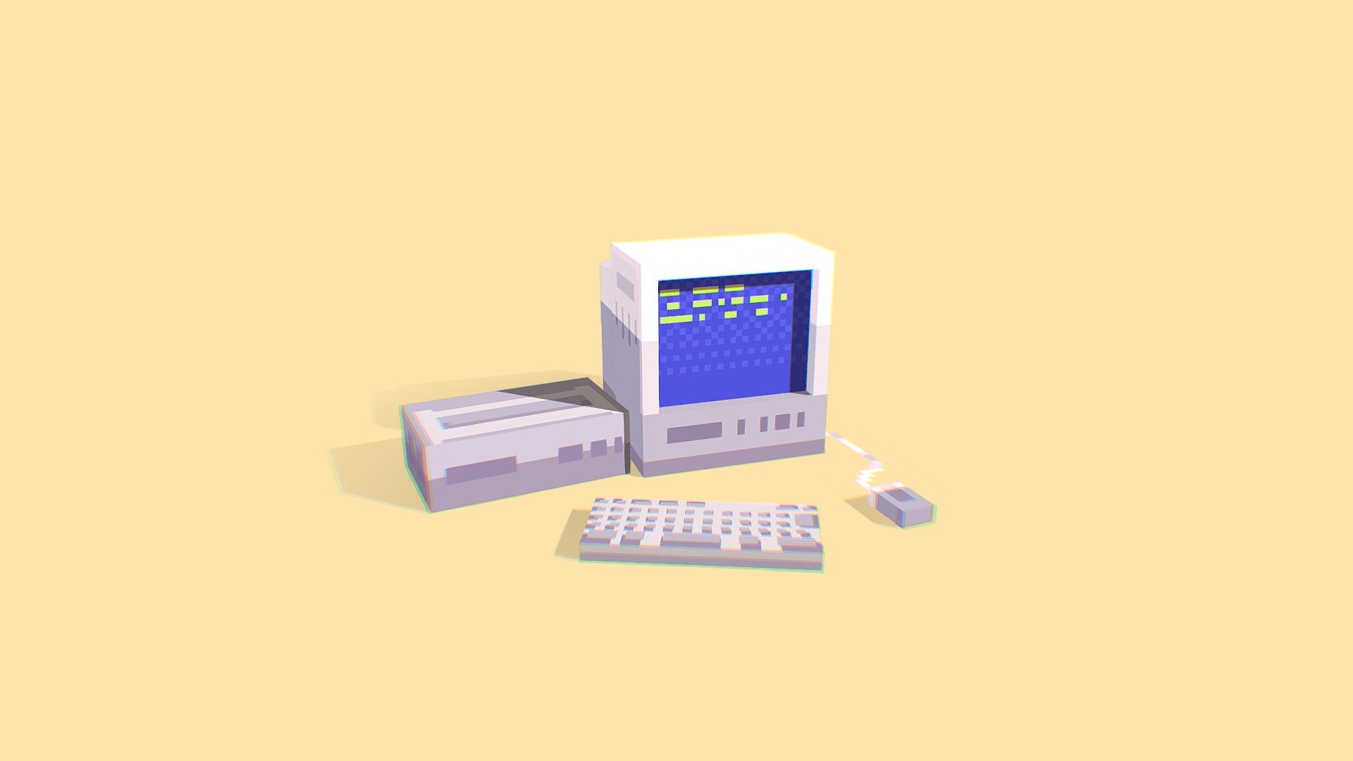 Vintage Computer 3d model