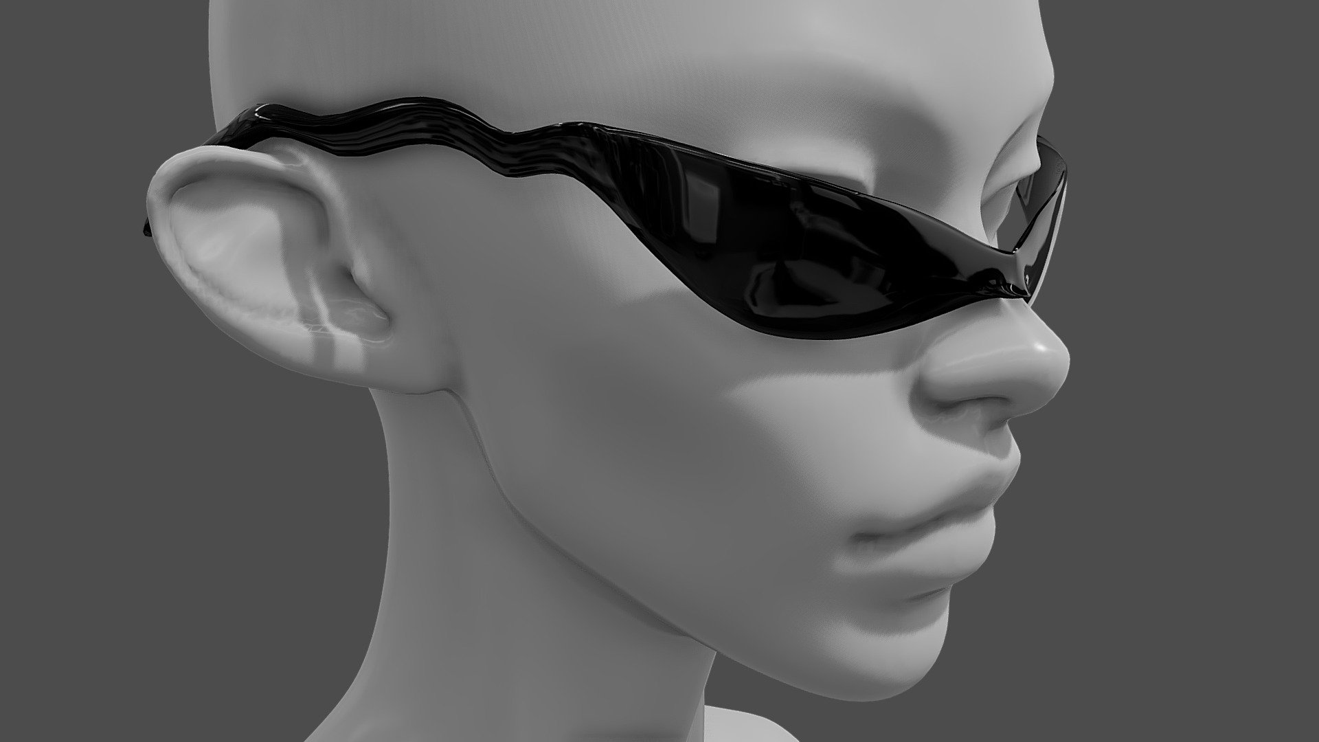 Slim sunglasses / wrap around 3d model