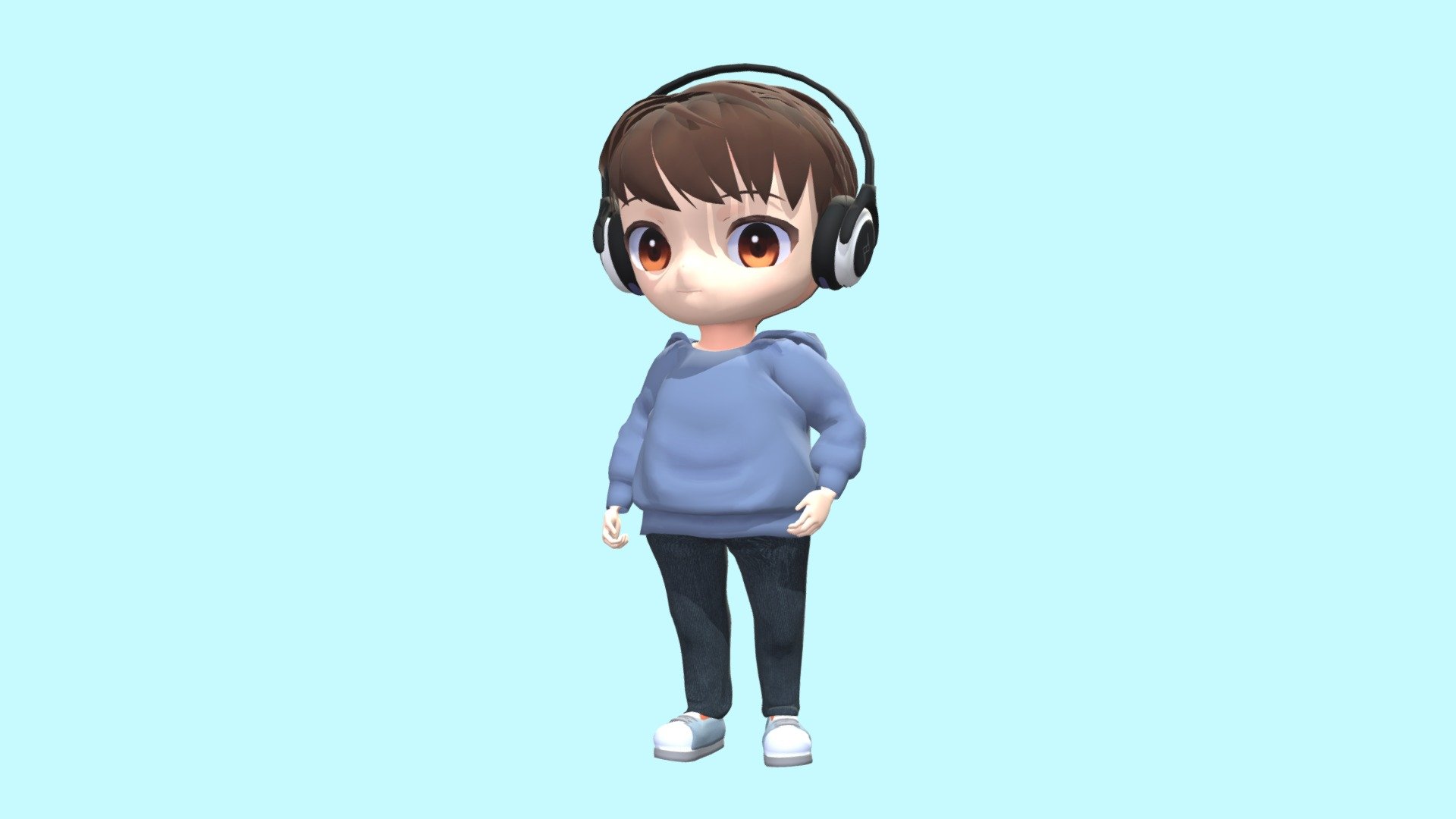 3D boy character 3d model