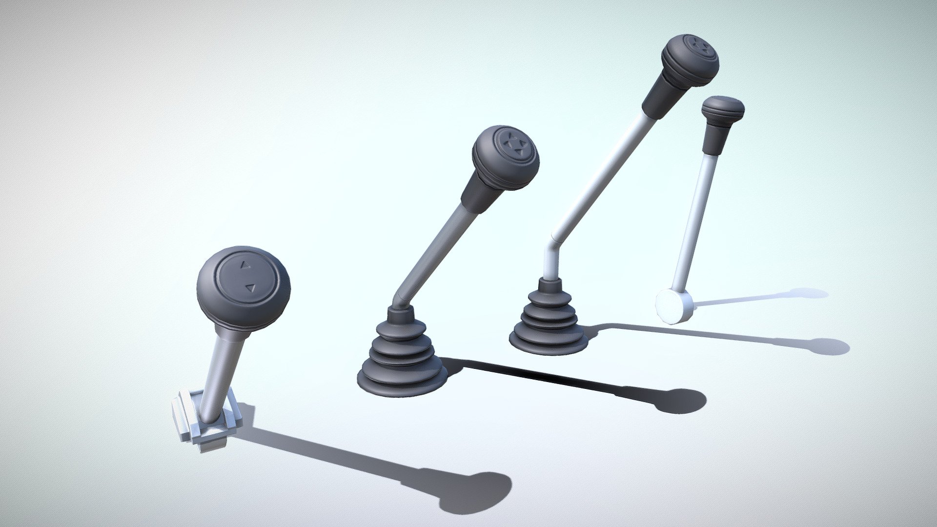 Control Levers (Low-Poly) 3d model