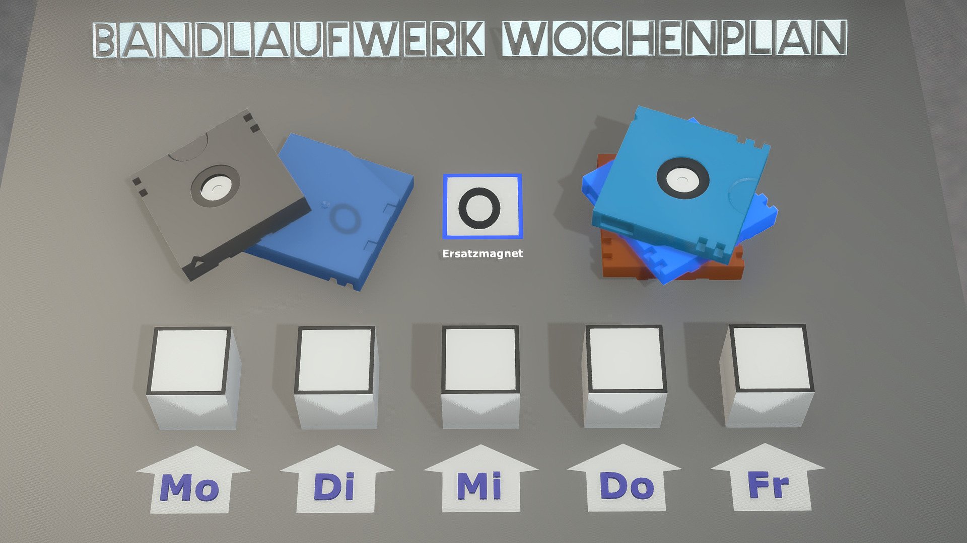 Bandlaufwerk Wochenplan 3d model