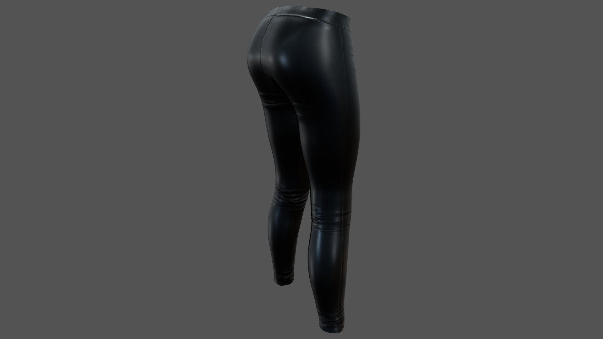 Female Shiny Thight Leather Pants 3d model