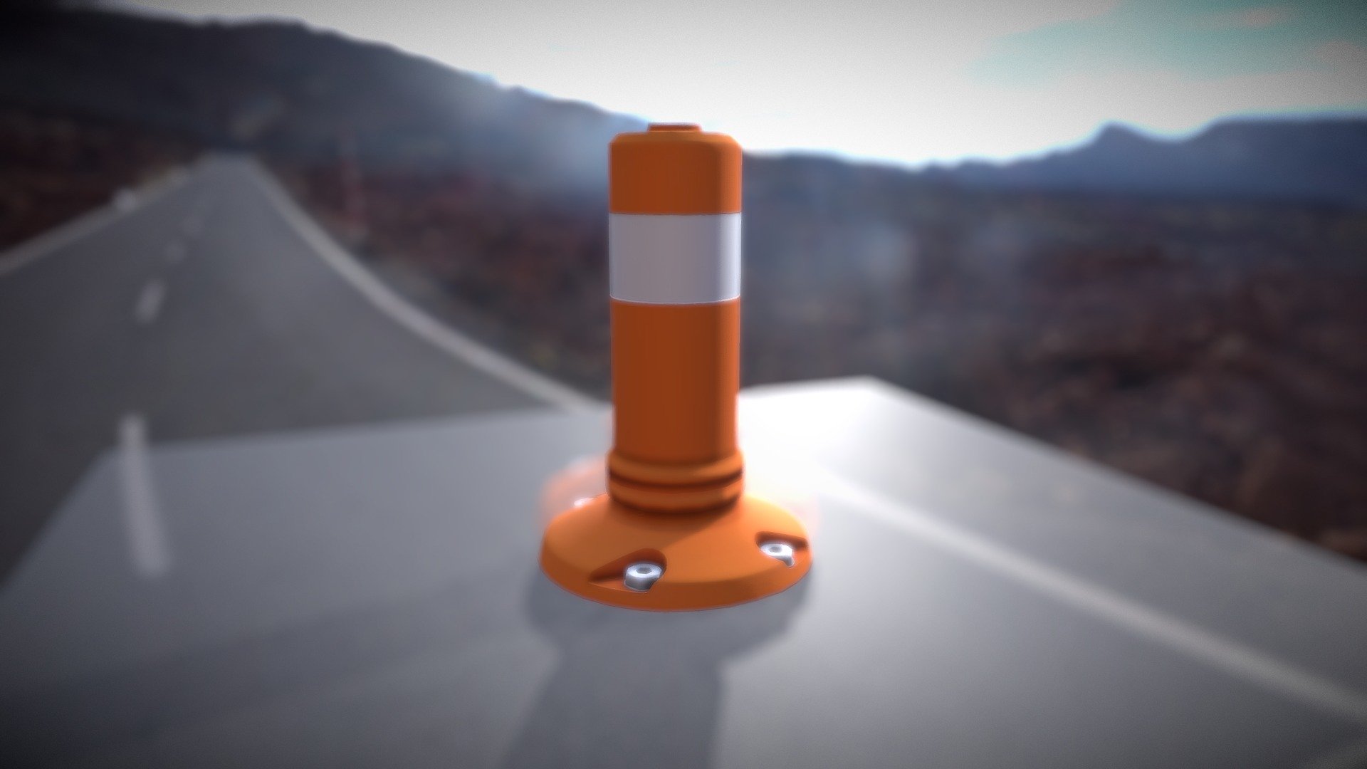 Traffic Delineator Flexipoller (300mm) low-poly 3d model