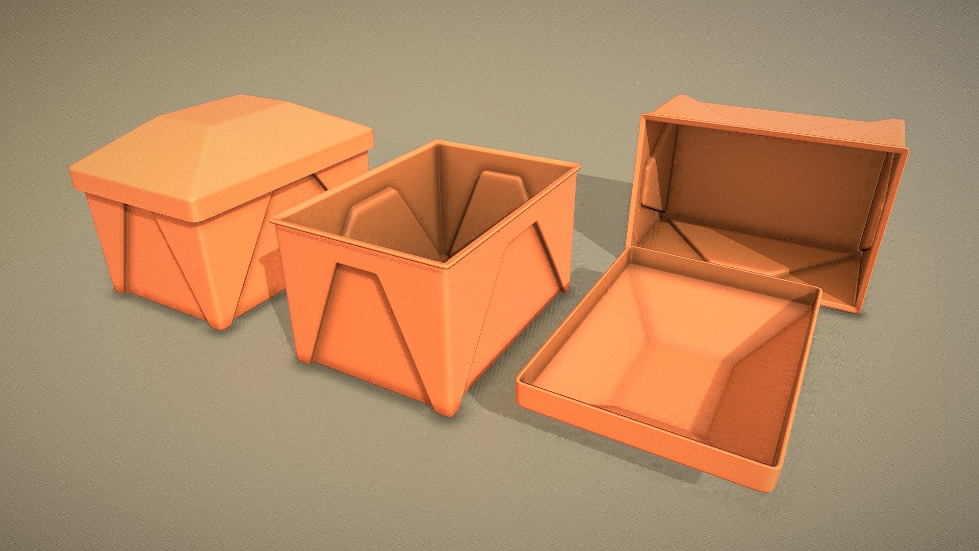 Road Grit Container (Low-Poly) 3d model