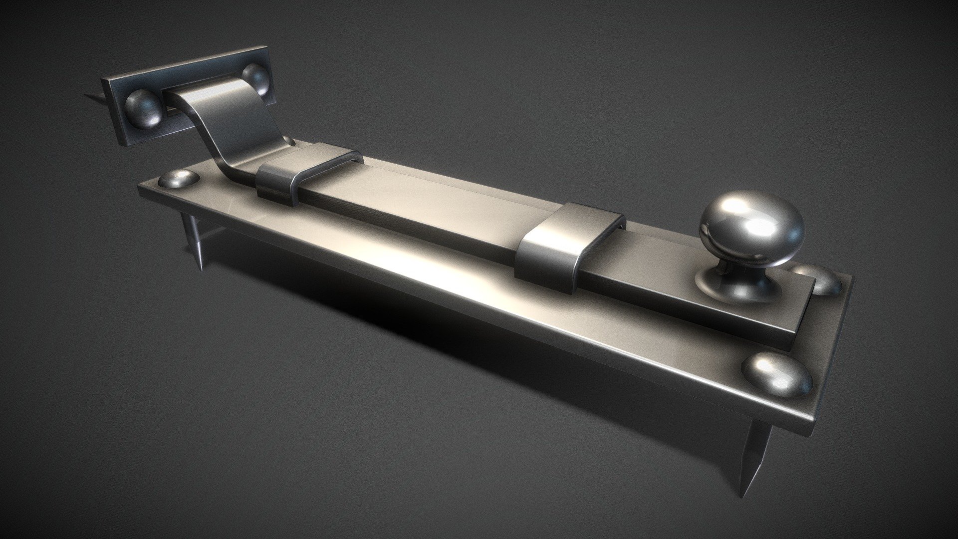 Slide Bolt High-Poly and Animated 3d model