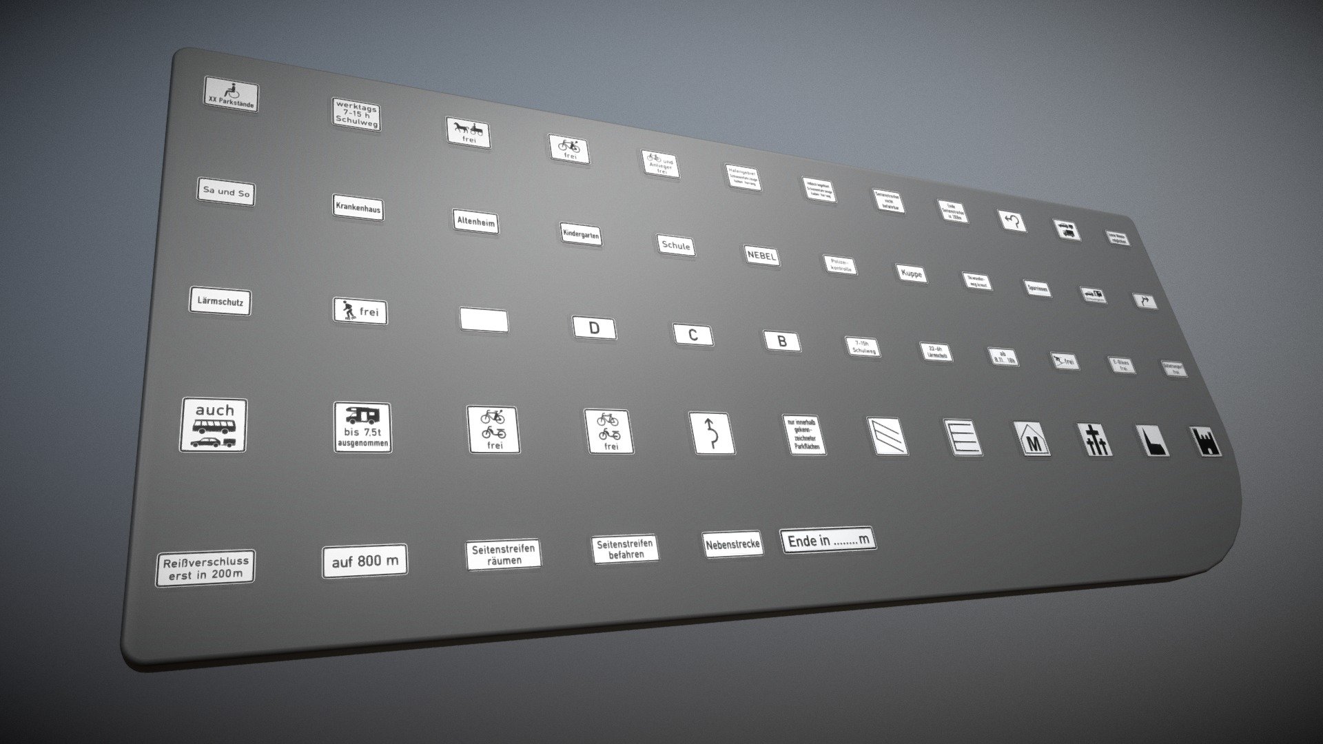 Zusatzzeichen 3 3d model