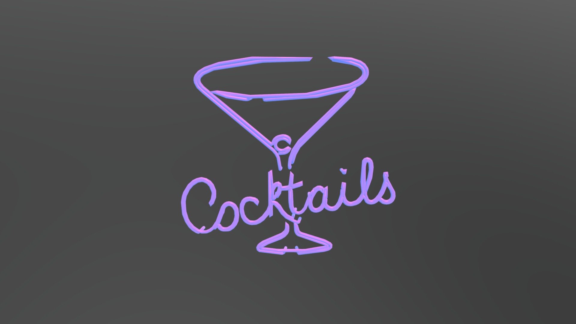 Neon Cocktail Sign 3d model