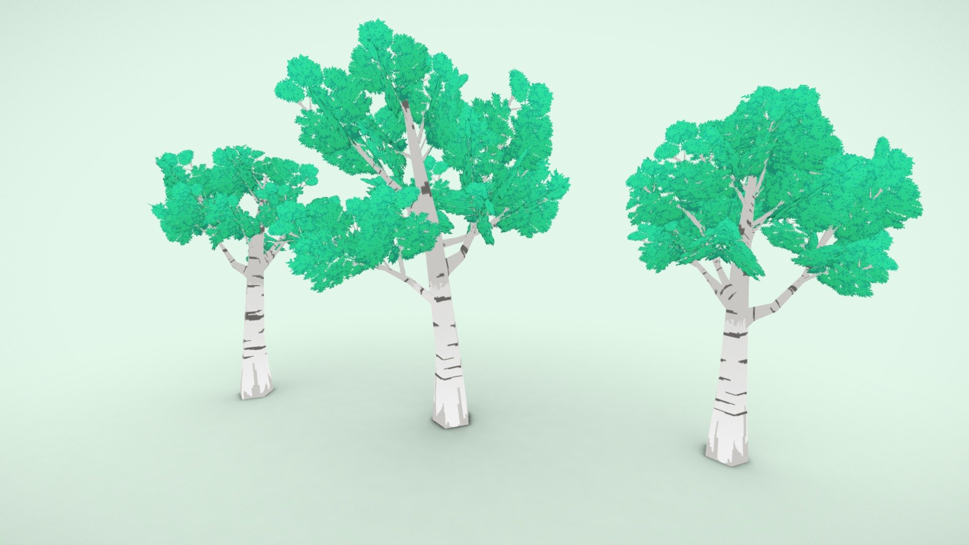 Lowpoly Birch Tree 3D Pixel Art 3d model