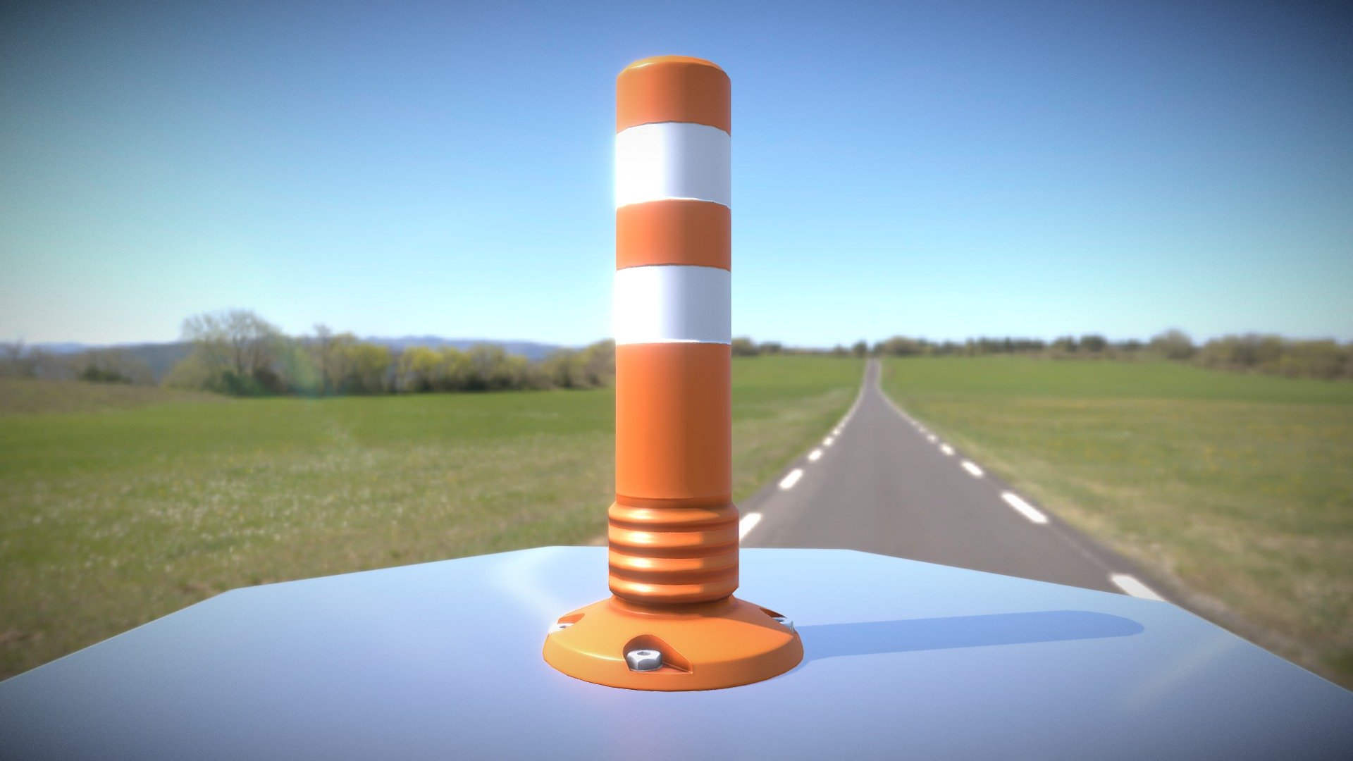 Traffic Delineator Flexipoller (450mm) low-poly 3d model