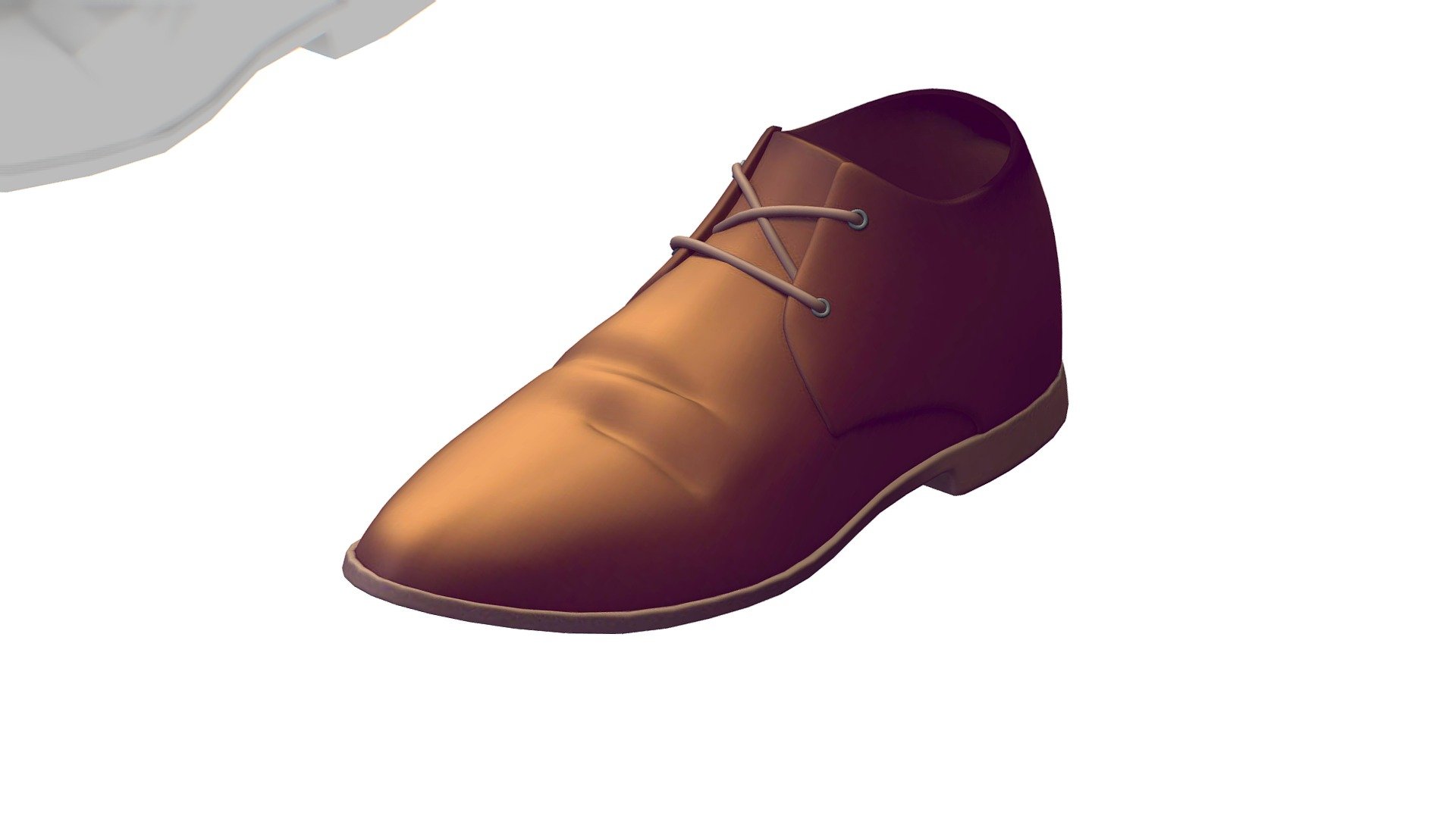 Cartoon High Poly Subdivision Brown Shoes 3d model