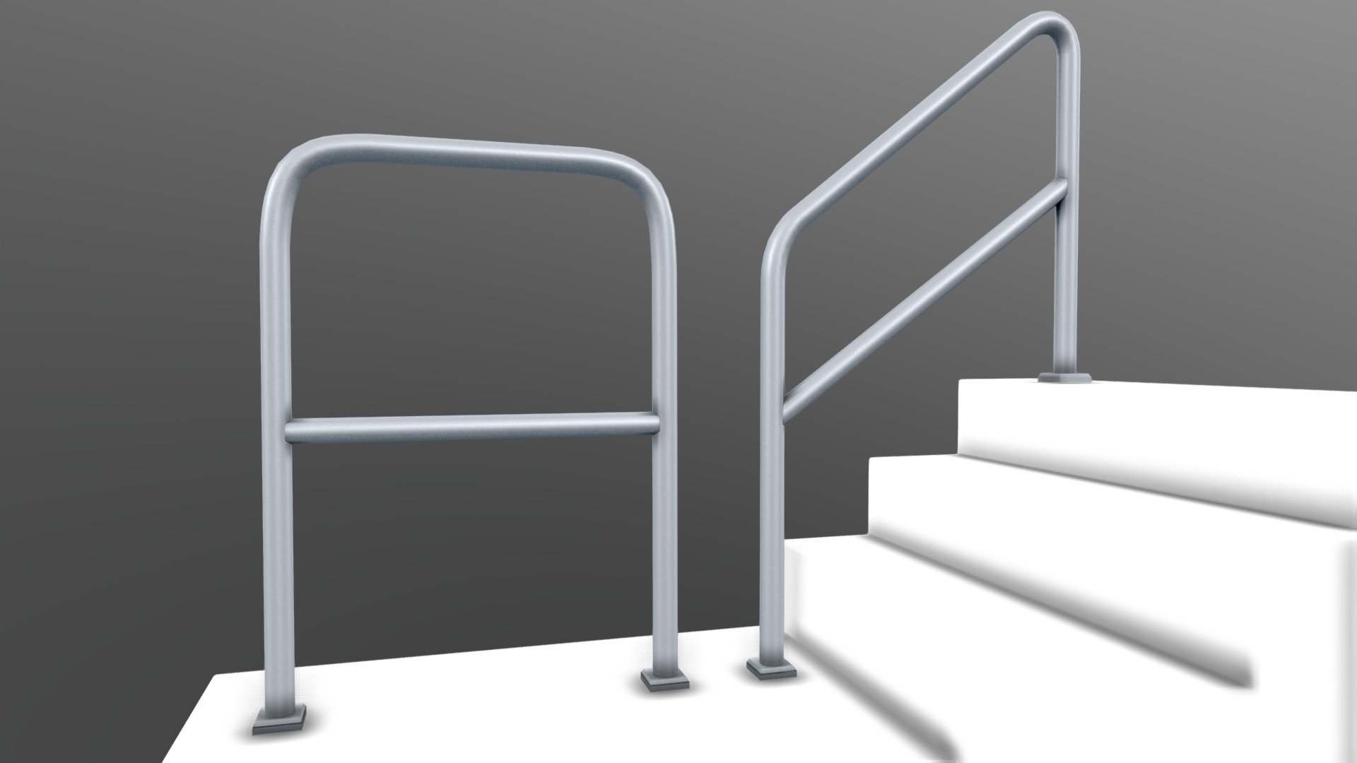 Stainless Steel Railings (Shadeless-Test) 3d model