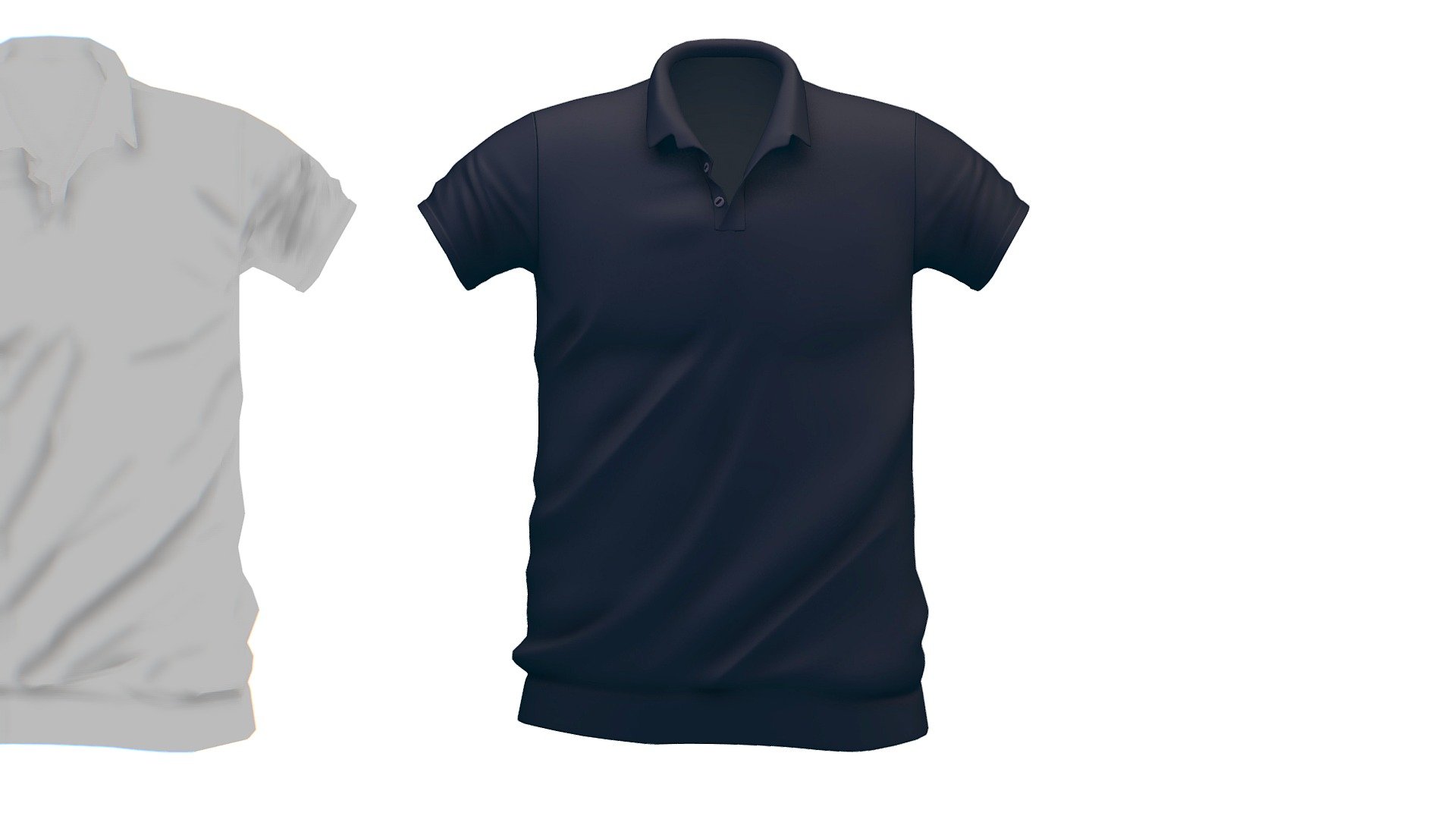 Cartoon High Poly Subdivision Dark Blue Polo 3d model