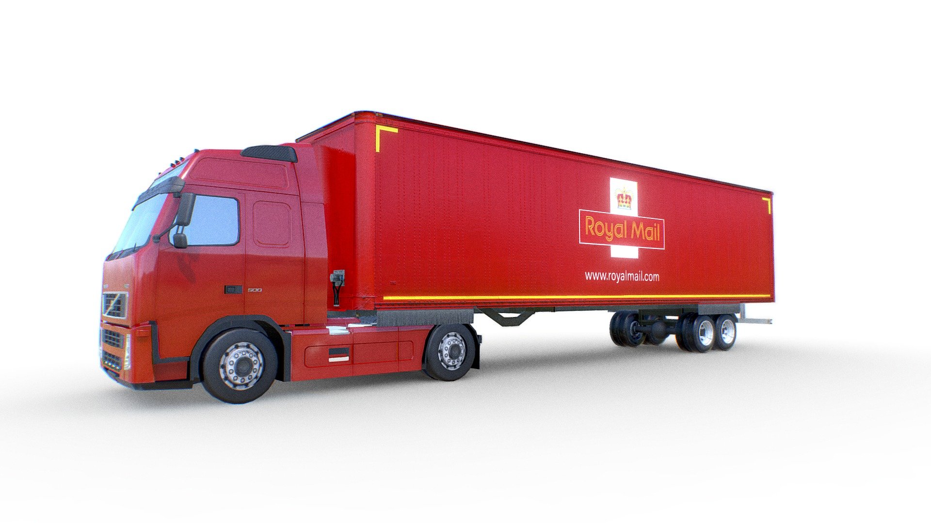 Volvo FH 12 Royal Mail Semi-truck 3d model