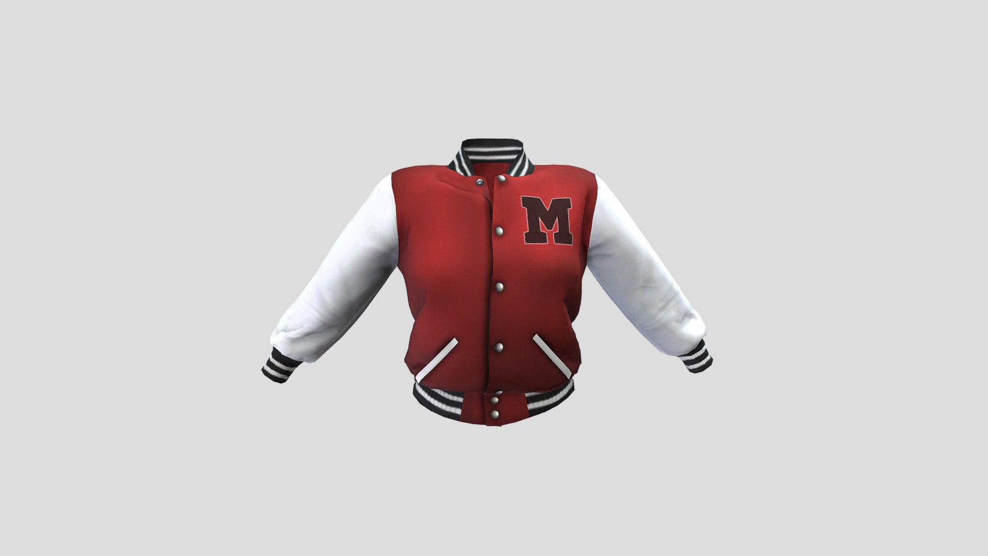 Female Letterman Jacket 3d model