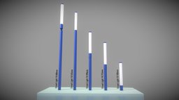 Street Light 10 Blue Low-Poly