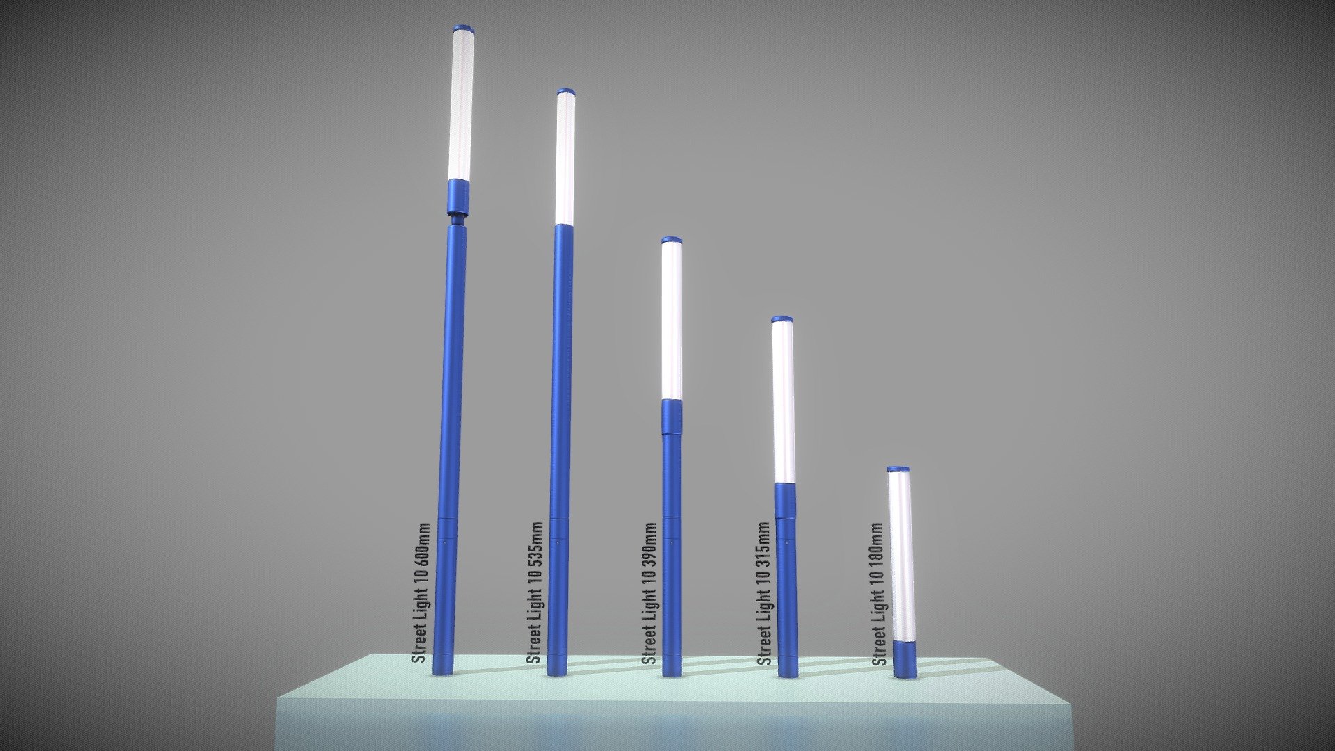 Street Light 10 Blue Low-Poly 3d model