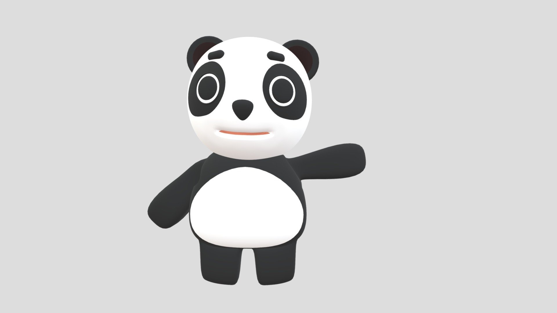 cute panda 3d model