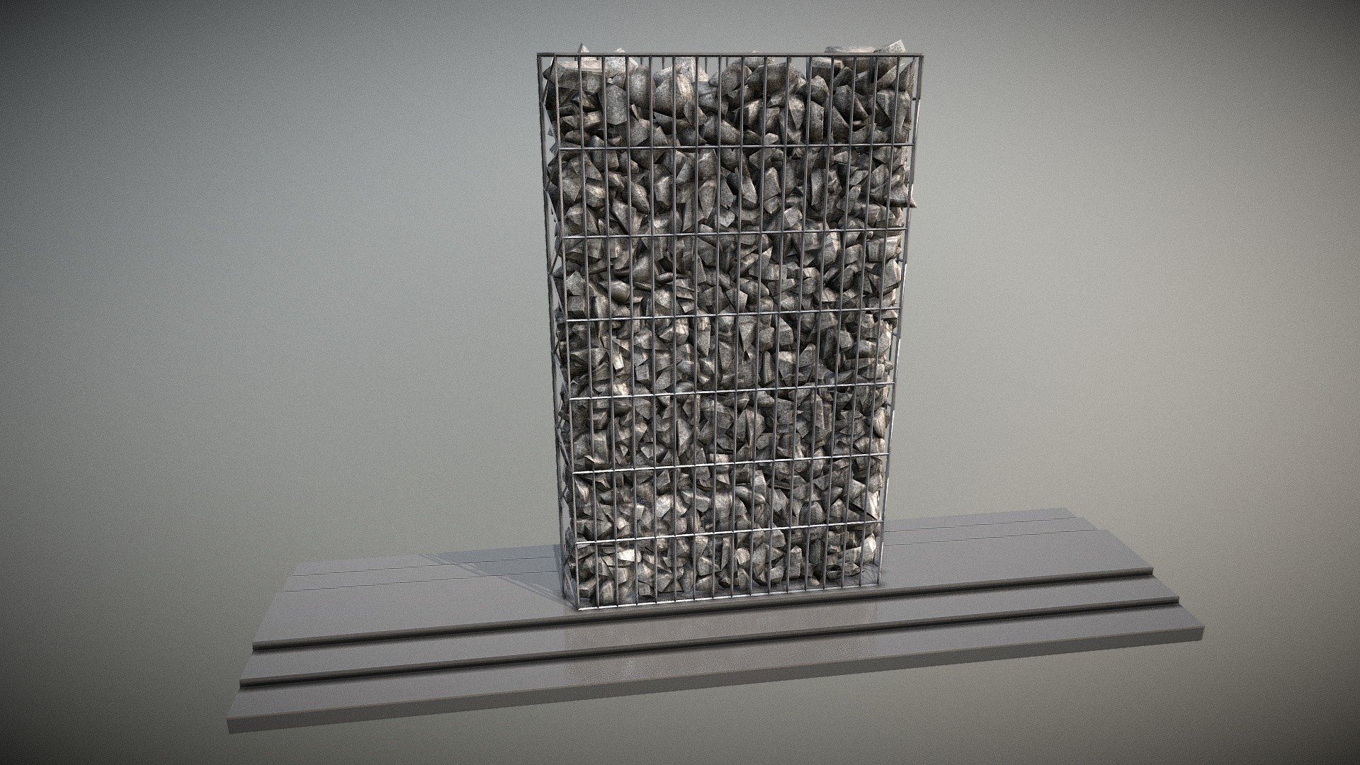 Noise Protection Walls (WIP-4) Gabion 2m 3d model