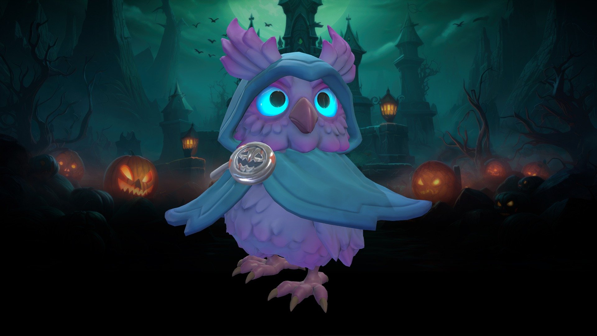 Stylized Halloween Owl 3d model