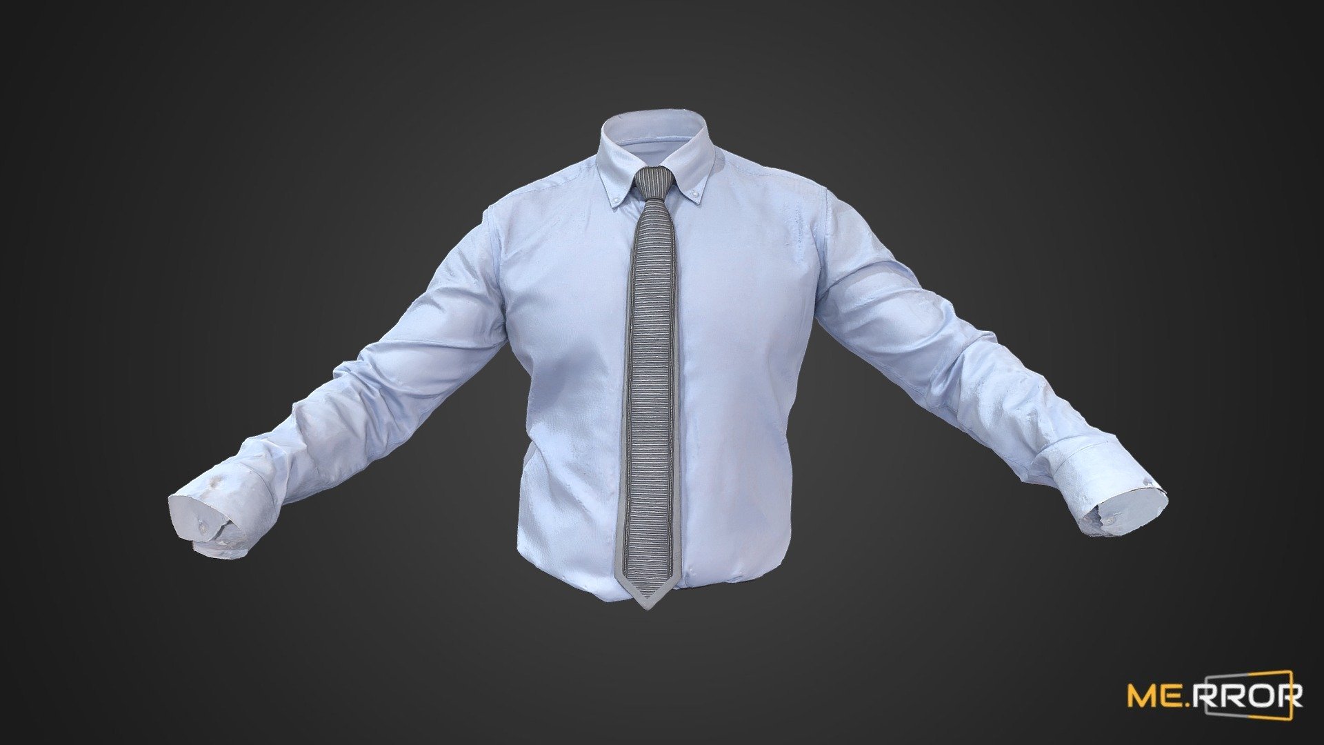 SkyBlue Shirt Tie 3d model