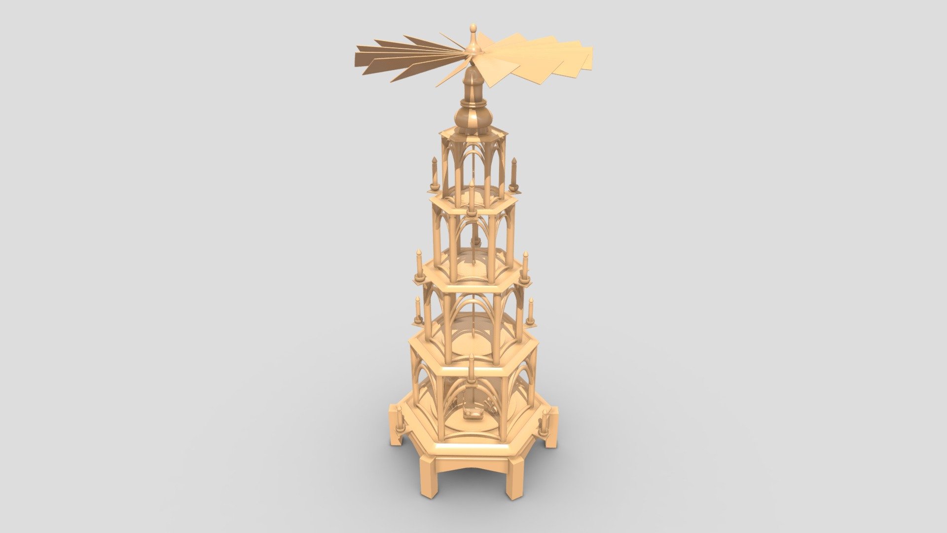 Christmas Wood Pyramid (Wip-4) 3d model