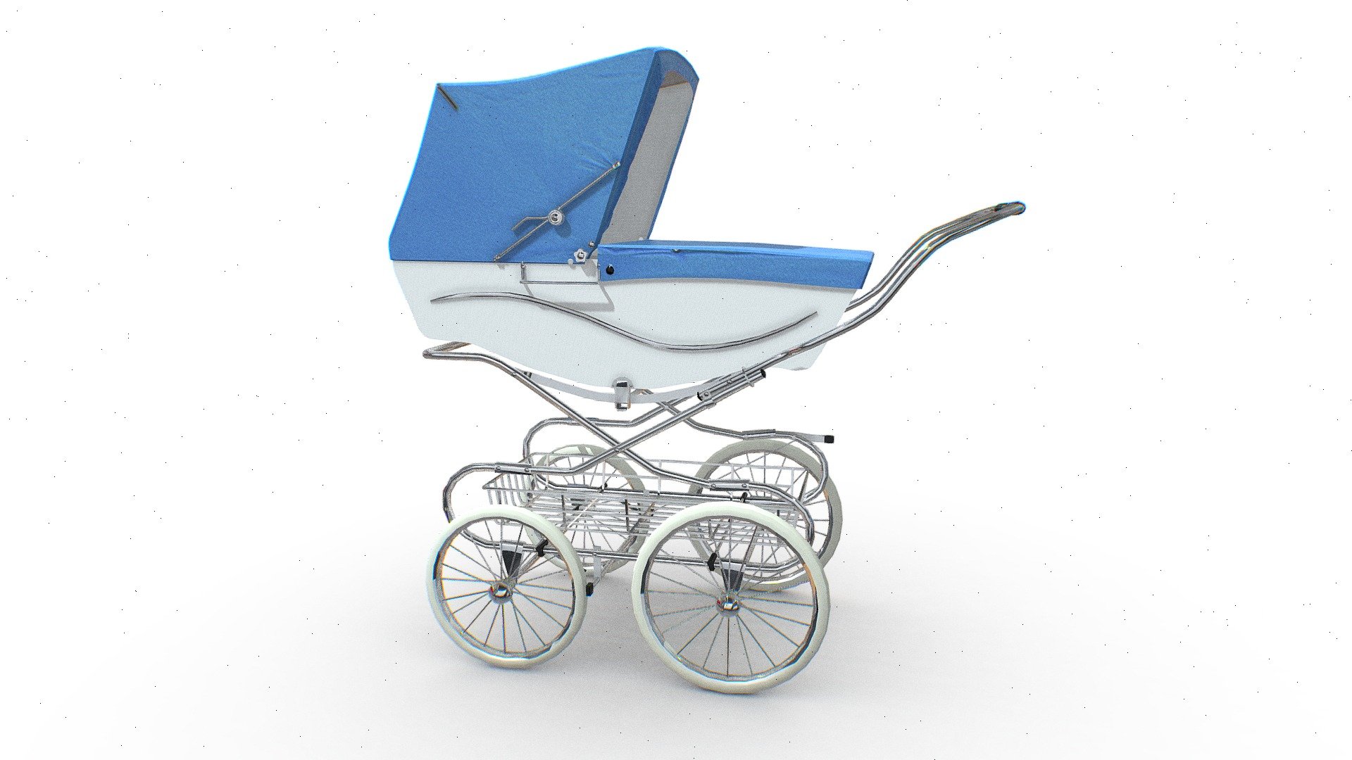 Silver Cross Retro Baby Stroller 3d model