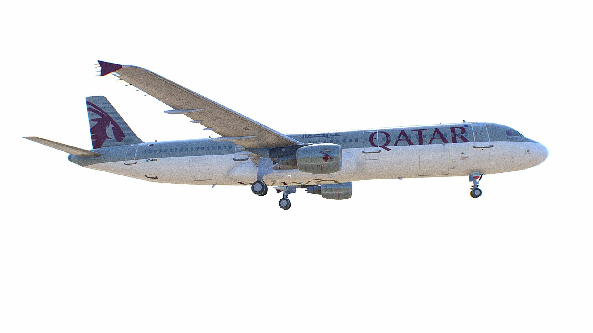 Airbus A-321 Qatar Airways 3d model