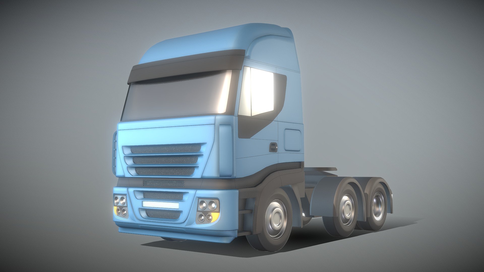 Truck 3-AXIS 6x4 (Wip-3) 3d model