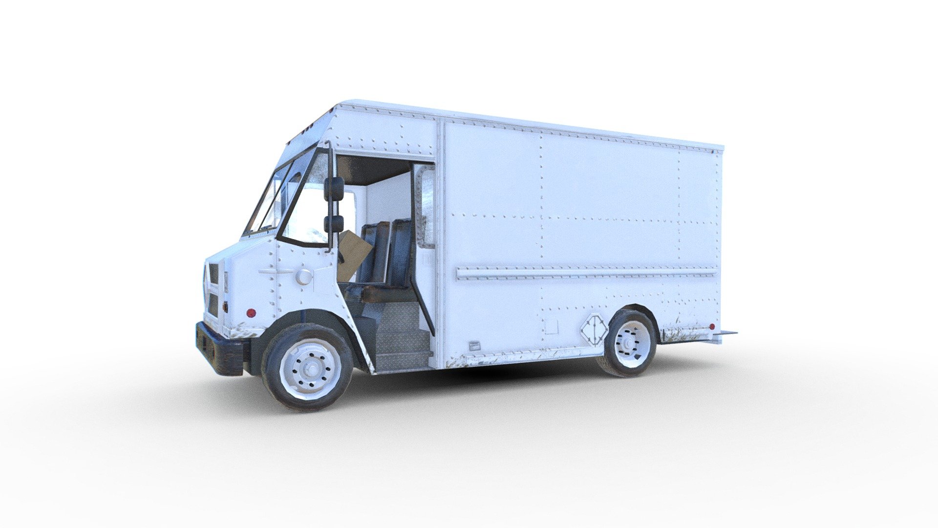 Mail Truck Generic White 3d model