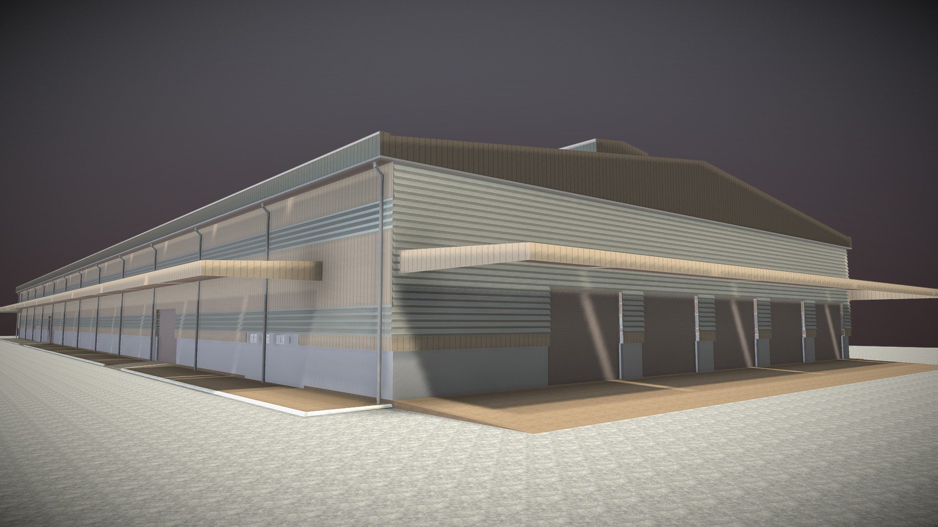 Factory and warehouse 3d model