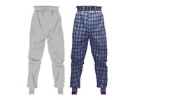 Cartoon High Poly Subdivision Checkered Pants