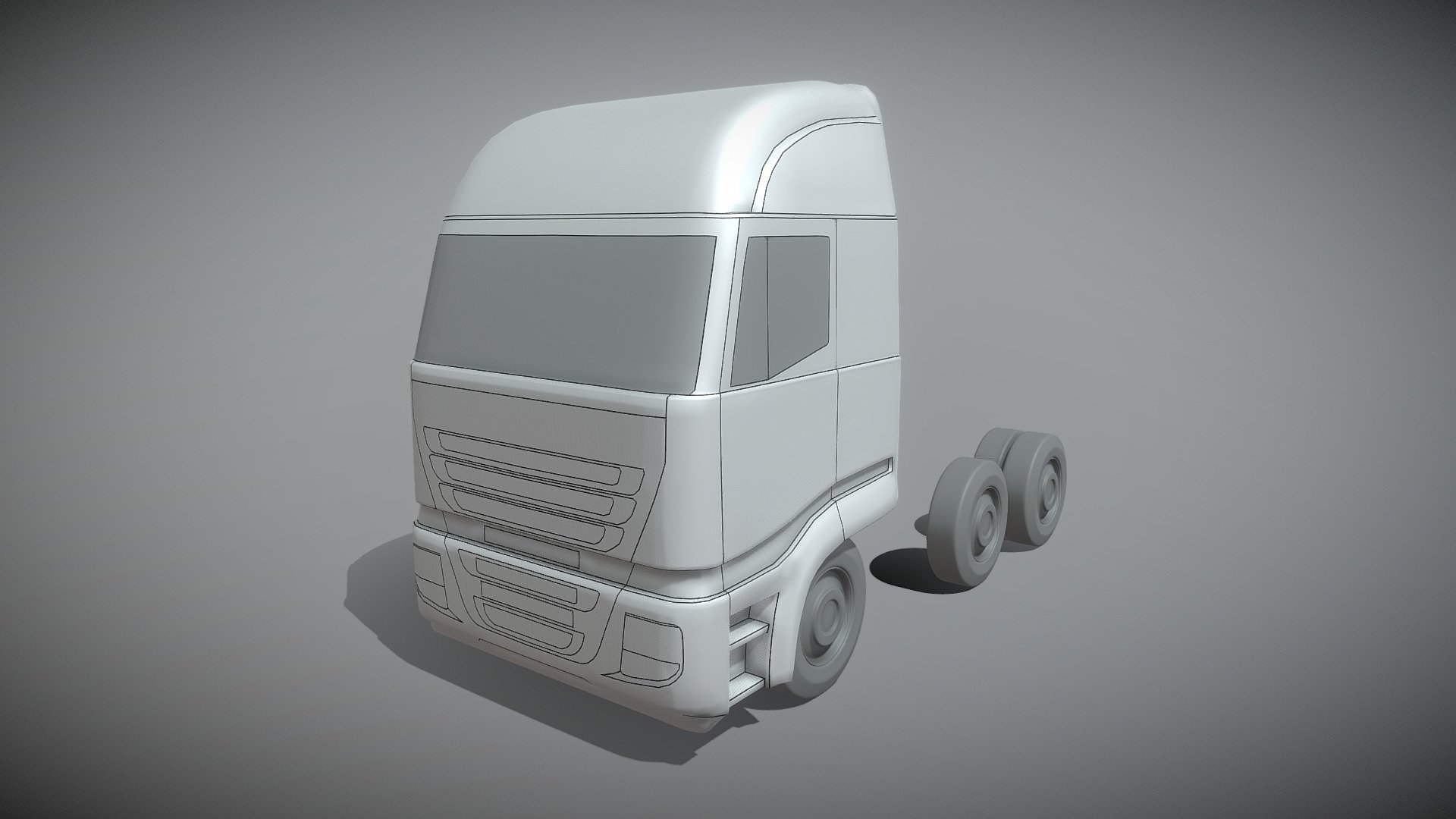 Truck 3-AXIS 6x4 (Wip-1) 3d model