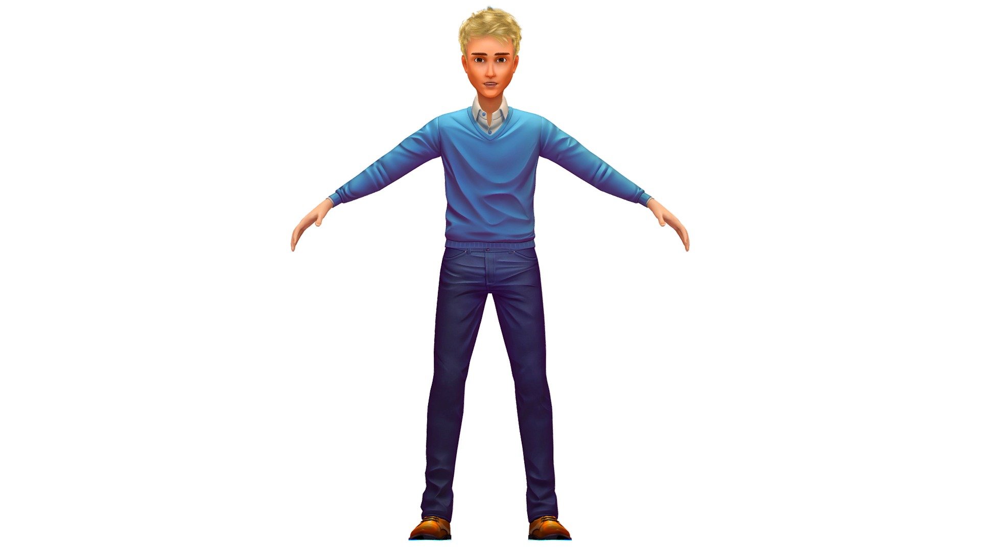 Cartoon Low Poly Style Avatar 001 3d model